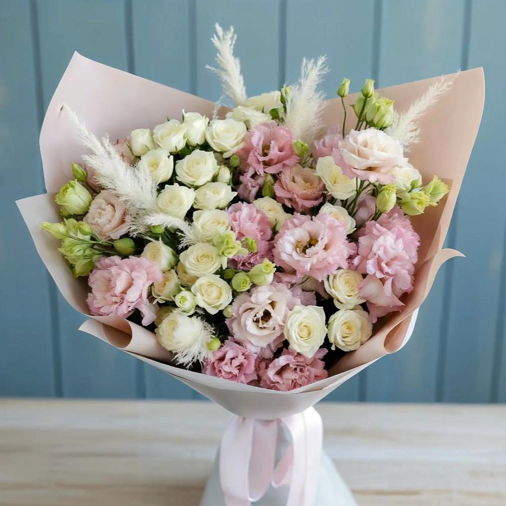 Букет цветов из: Альстромерии и Розы в Поселок имени Карла Либкнехта