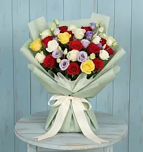 Букет цветов из:  Розы в Поселок имени Карла Либкнехта