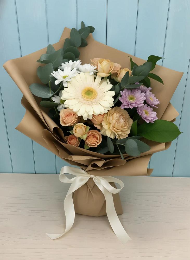 Букет цветов из: Герберы и Хризантемы в Поселок имени Карла Либкнехта