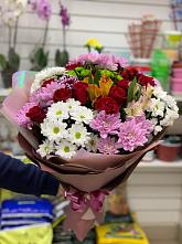 Букет цветов из:  Розы, Хризантемы и Альстромерии #REPLACE_PRED# Поселок имени Карла Либкнехта