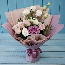 Букет цветов из:  Розы и Лизиантусы в Поселок имени Карла Либкнехта