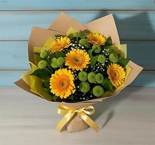 Букет цветов из:  Герберы и Хризантемы в Поселок имени Карла Либкнехта