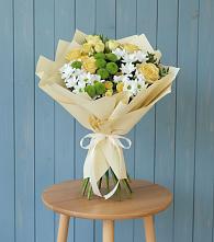 Букет цветов из:  Хризантемы и Розы в Поселок имени Карла Либкнехта