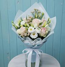 Букет цветов из:  Розы и Лизиантусы в Поселок имени Карла Либкнехта
